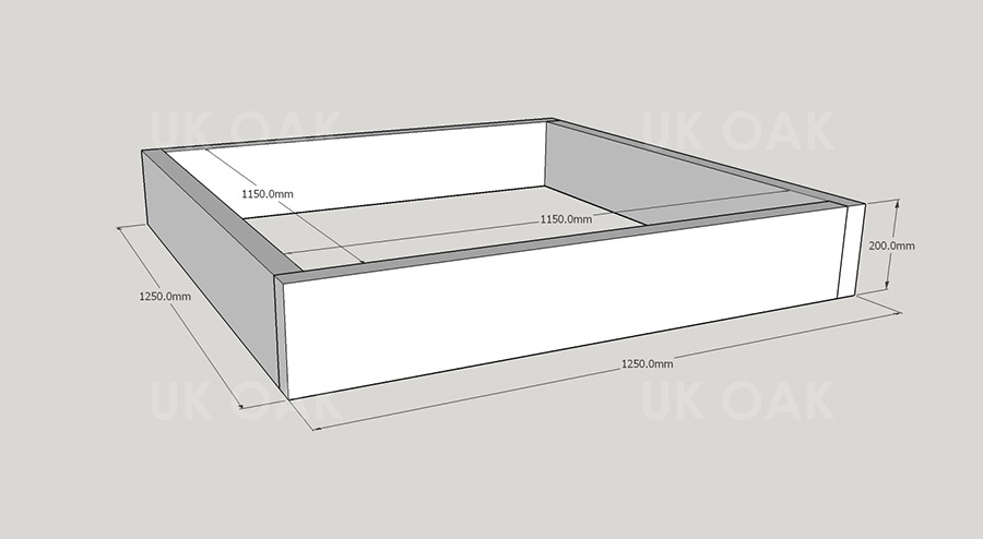 Planed FlowerBed Oak Kit - 1.2m x 1.2m