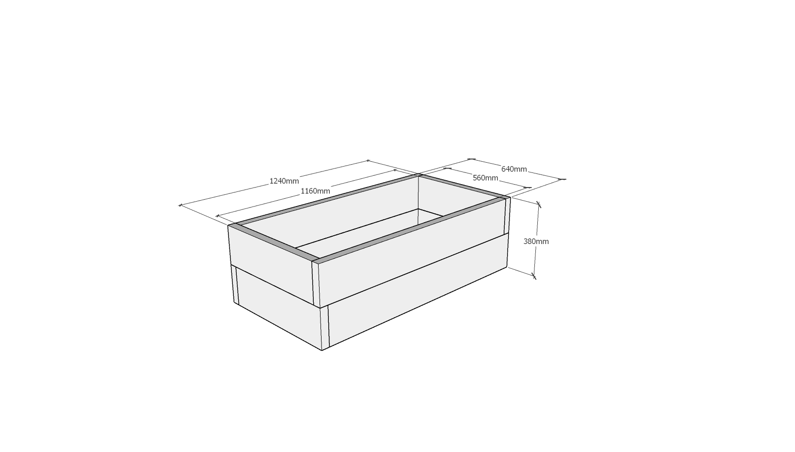 Planed FlowerBed Oak Kit - 1.2m x 0.6m