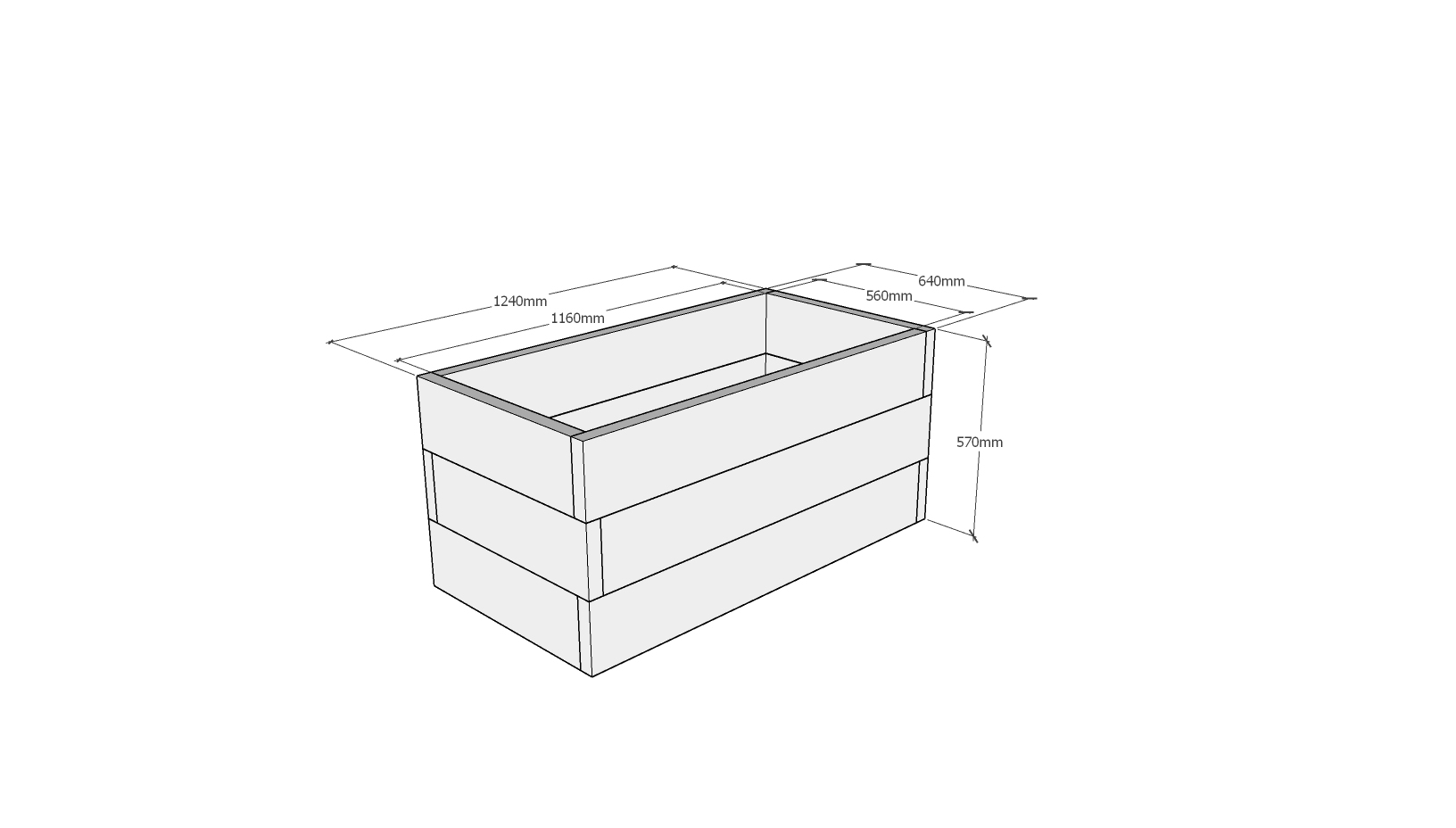 Planed FlowerBed Oak Kit - 1.2m x 0.6m