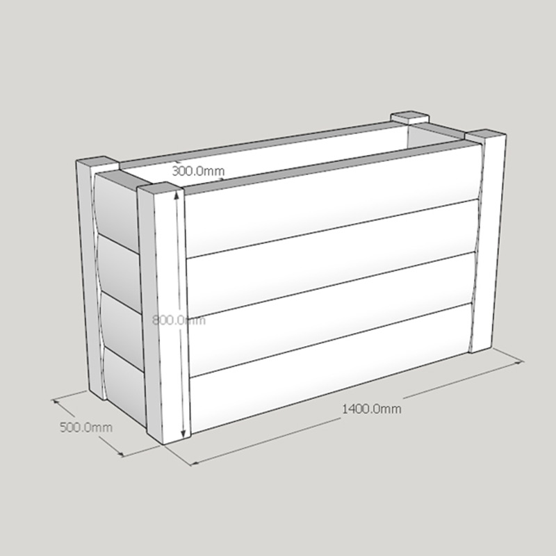 Brown Loglap Planter 1400 x 500