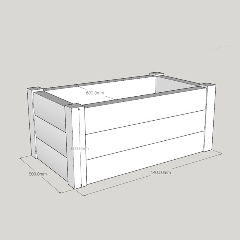 Brown Loglap Planter 1400 x 800