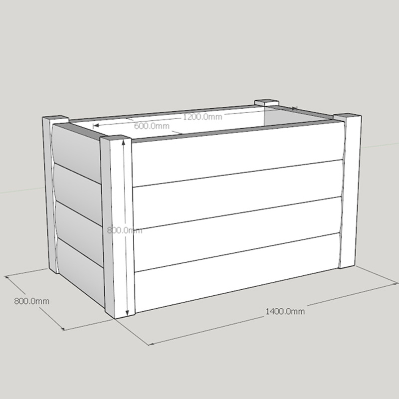 Brown Loglap Planter 1400 x 800