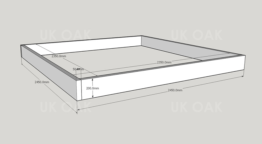 Planed FlowerBed Oak Kit - 2.4m x 2.4m