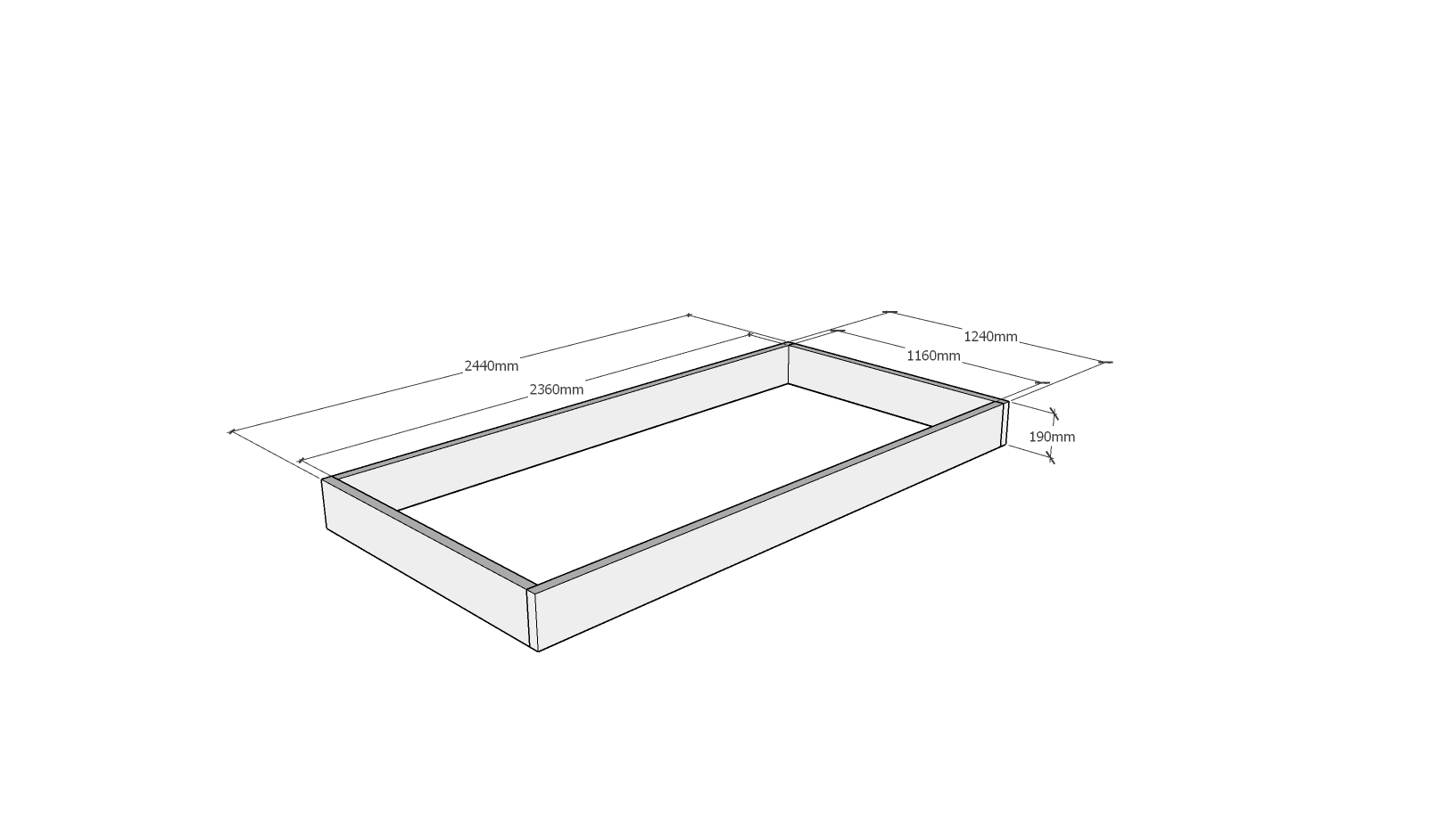 Planed FlowerBed Oak Kit - 2.4m x 1.2m