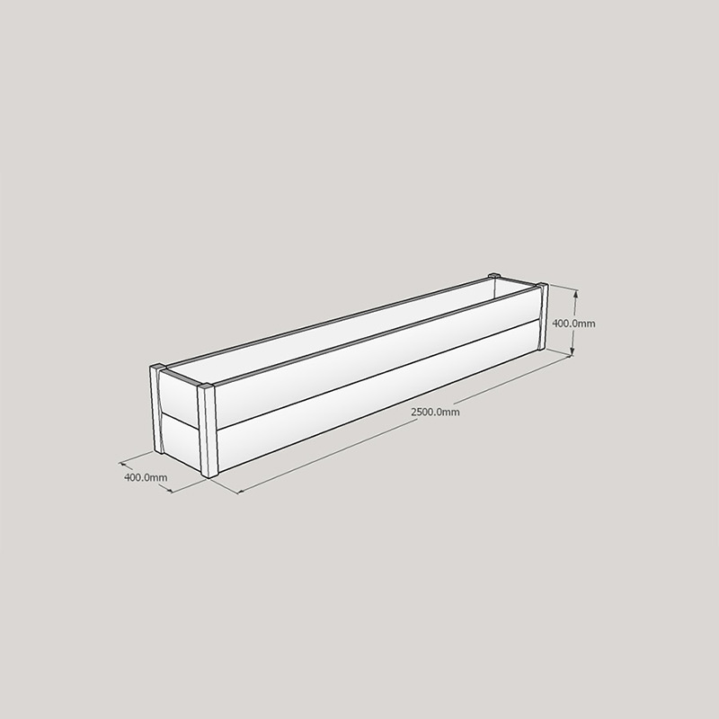 Half LogLap Planter 2500x400