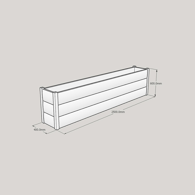 Half LogLap Planter 2500x400