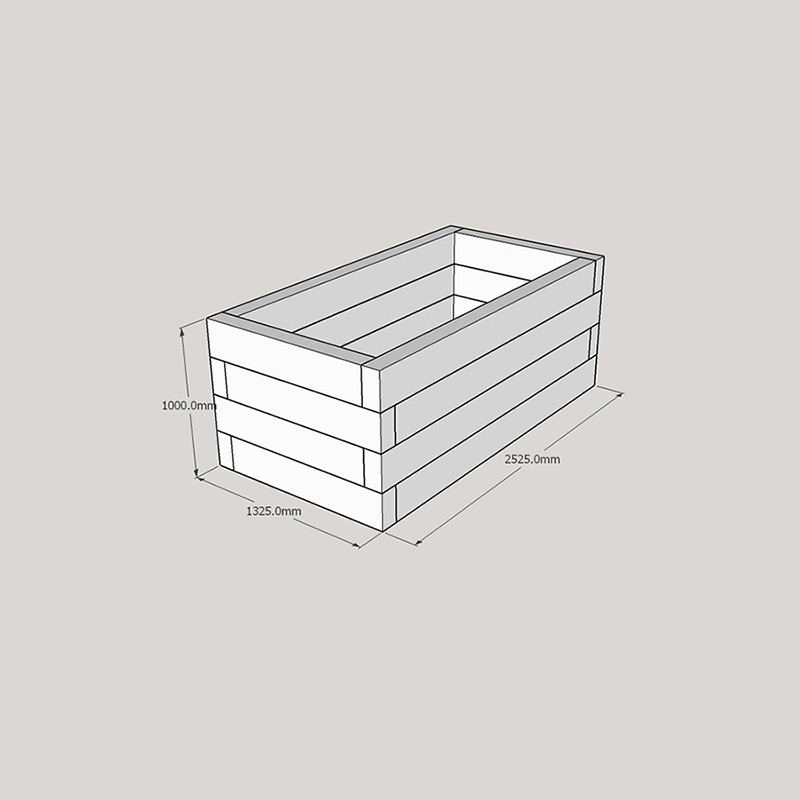 EasyFit Softwood Raised Bed 2525x1325