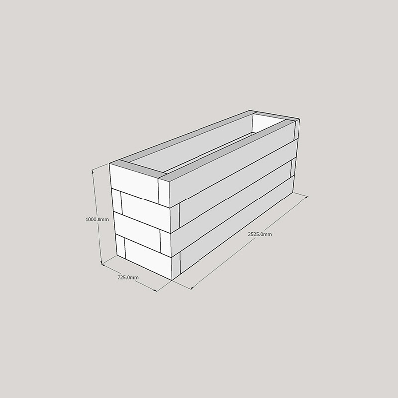 EasyFit Softwood Raised Bed 2525x725