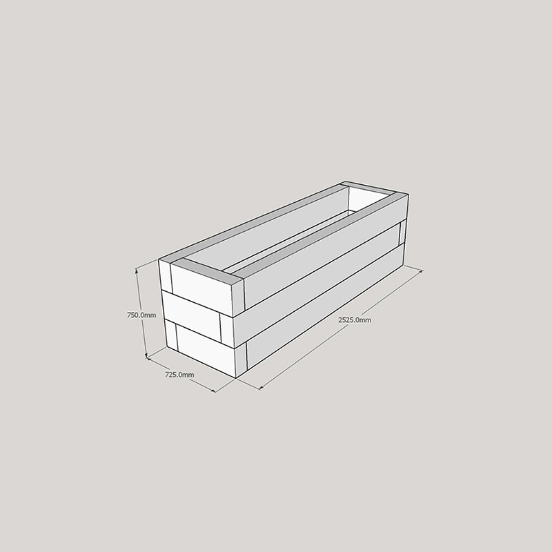 EasyFit Softwood Raised Bed 2525x725