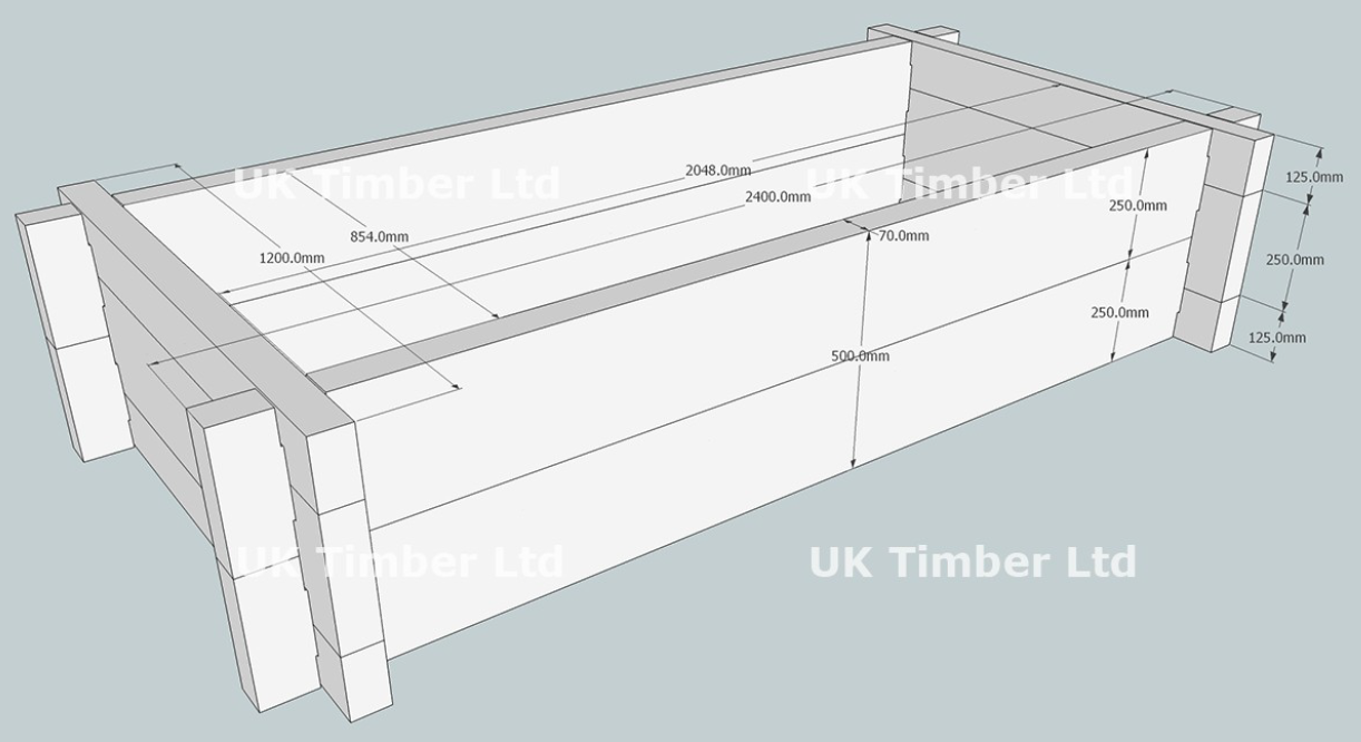 Slot Together Heavyweight Oak Raised Bed Kit - Long and Deep