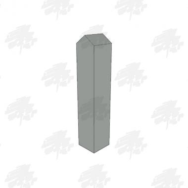 Oak Bollard - Half Pyramid Top - Double Groove