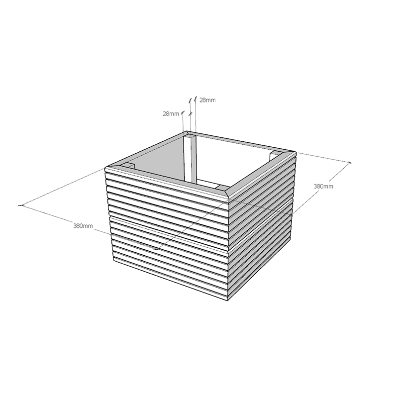 Set of 3 Nested Decking Board Planters