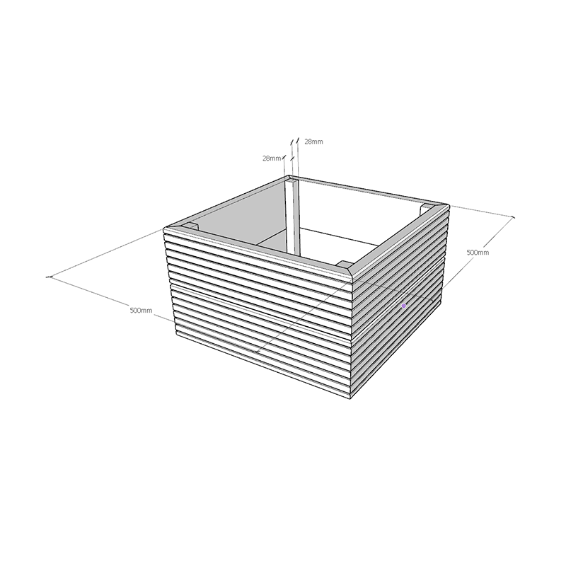 Set of 3 Nested Decking Board Planters