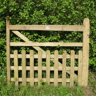  Oak Half Paled Gate - Rounded Pales