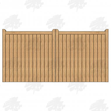 Pair of Oak Flat Top Closeboard Driveway Gates