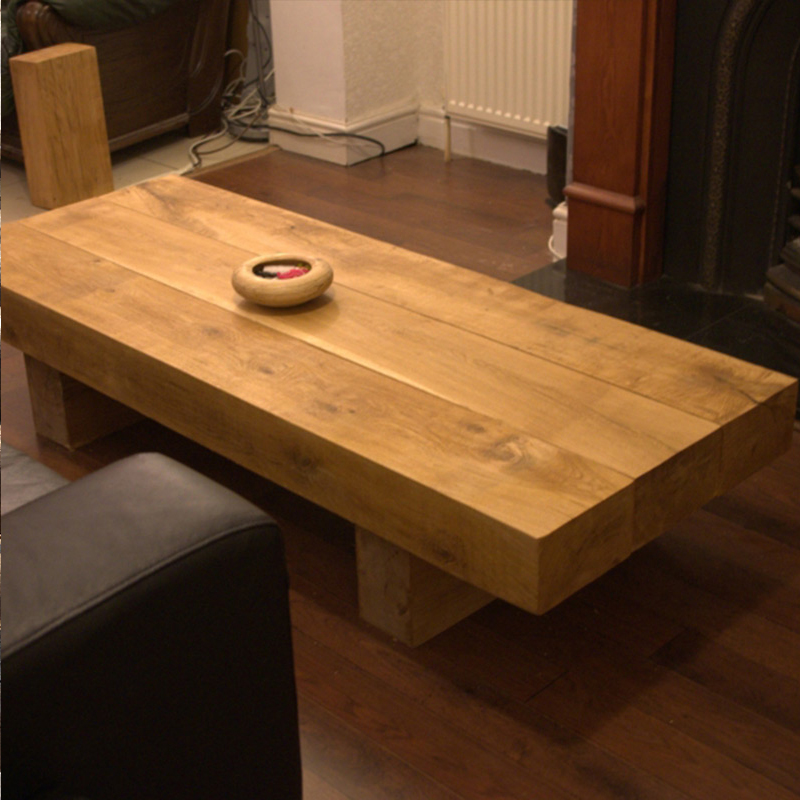 Rectangular Oak Sleeper Coffee Tables | Buy Oak Tables ...