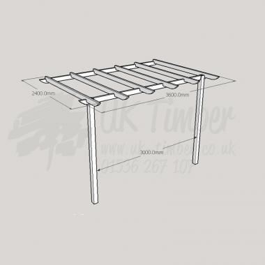 Easyfit Pergola Kit 2.4m x 3.6m - Wall Mounted